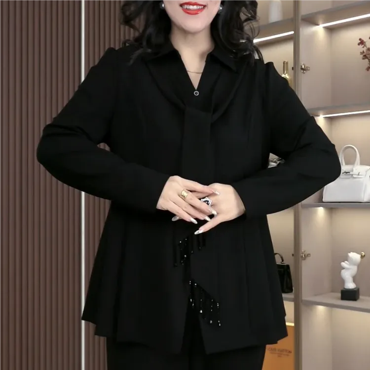 大码女装秋季新款大方简约高级时尚洋气显瘦上衣ZSX25A0207