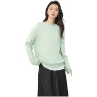 对白轻薄微透感针织衫女春季长袖罩衫马海毛毛衣DYZB-EDE090