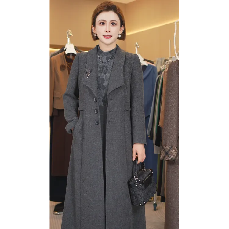 W8107秋季2025新款时尚气质修身显瘦风衣外套连衣裙套装两件套