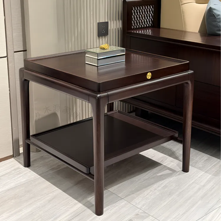 （久木源家具&角几）新中式黑檀木全实木沙发角几方几边几63*63*59