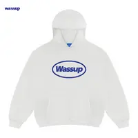 WASSUP官方（圆圈基础）国潮韩版印花卫衣男女加绒百搭连帽套头衫
