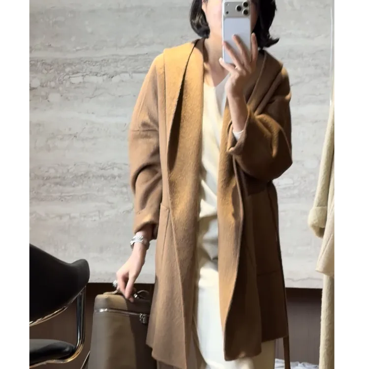 TANTAN 100骆驼绒气质休闲毛呢外套4104