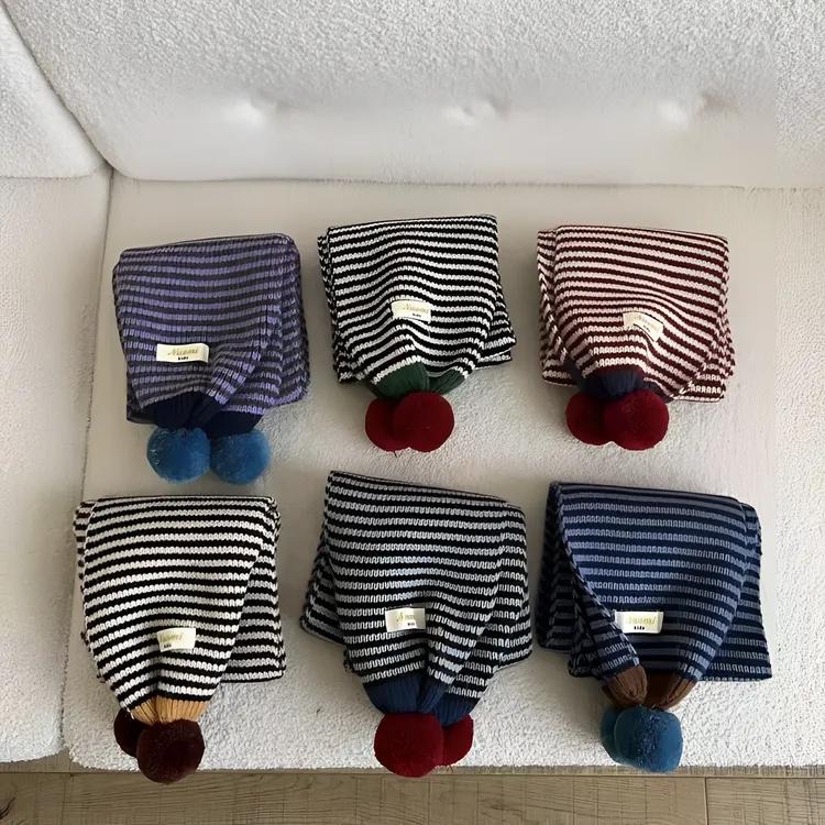 儿童围巾秋冬季女童韩系时尚条纹毛线围脖加厚保暖针织男宝宝脖套