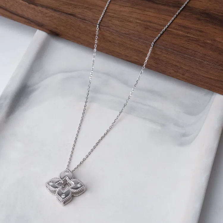 坠链均925银 1d655法式轻奢四叶草纯银项链新款高级锁骨链女百搭