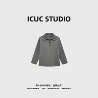 ICUC STUDIO-【城市游牧】100%绵羊毛简约长袖翻领上衣毛衣88681