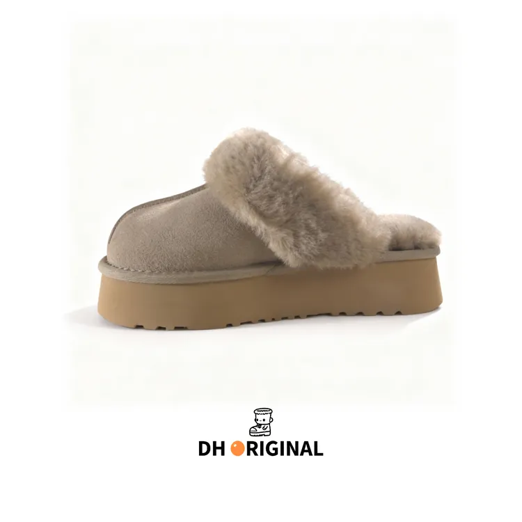 【DH桑坡源头工厂】厚底皮毛一体星拖