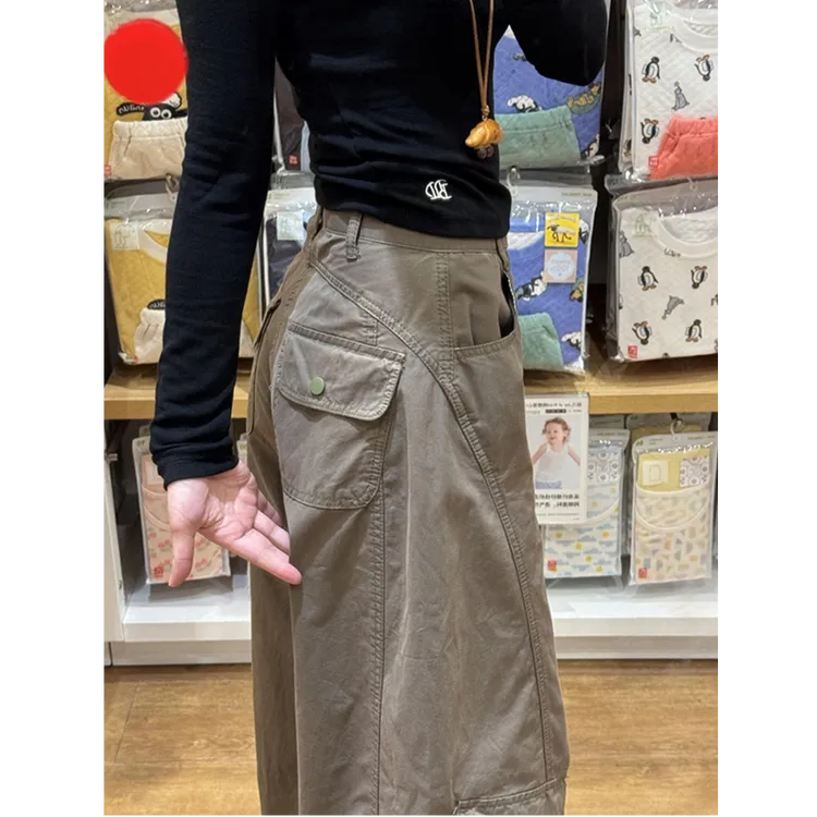 梨形身材秋气球裤女高腰大码胖mm慵懒美拉德色系弯刀阔腿休闲裤子