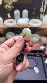 【闪购商品】和田玉吊坠未镶嵌且末青白 平安扣 9001515