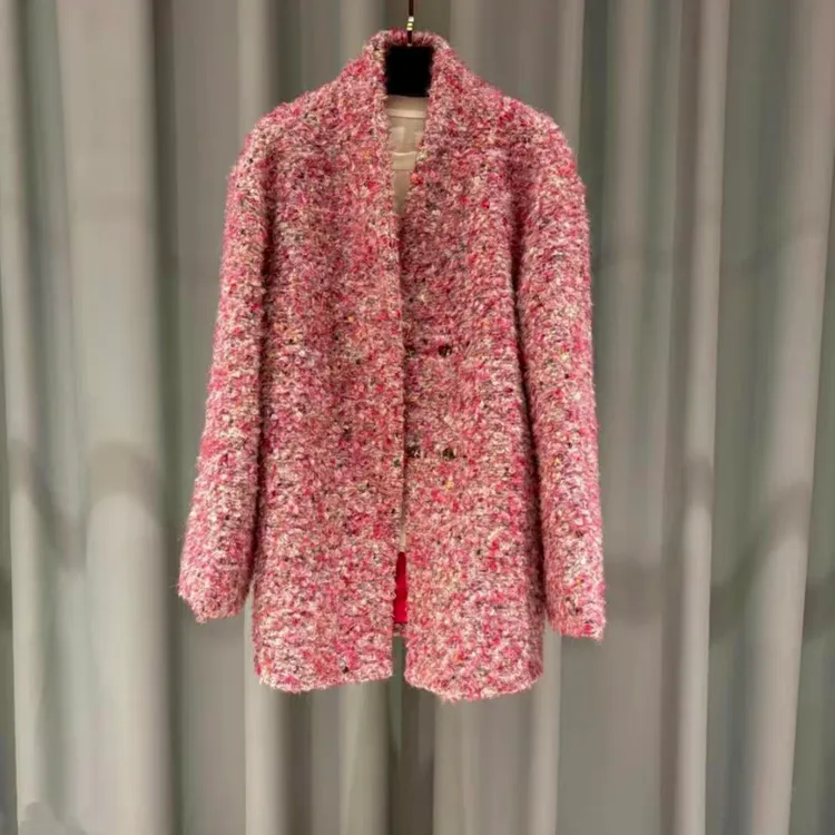 秋季新款网红时尚复古羊毛中式马夹印花提花羽绒外套