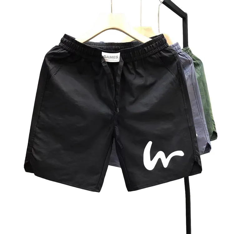 DIANRUO/殿若夏季冰丝薄款短裤男潮牌潮流外穿五分裤休闲男沙滩裤