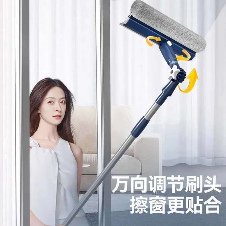 擦玻璃神器家用高层窗外专用刷伸缩杆双面搽洗刮水板