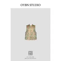OYBN欧阳贝妮【好运貔貅】微胖大码新中式提花老钱风马夹上衣1550