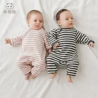 婴幼儿长袖连体衣春秋季微绒保暖睡衣居家服宝宝弹力哈衣爬服冬季