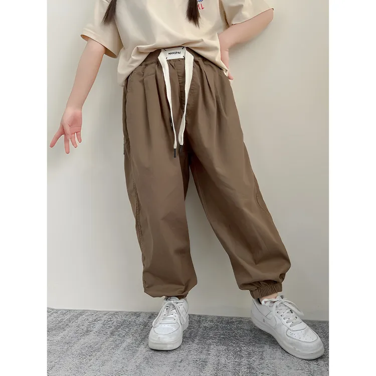 K23712女童休闲裤儿童裤子新款夏装2025韩版时髦女大童束脚裤女孩