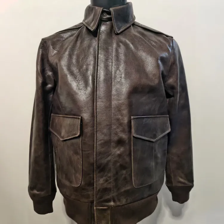 A2空军夹克油腊马皮皮衣空军夹克男休闲夹克外套