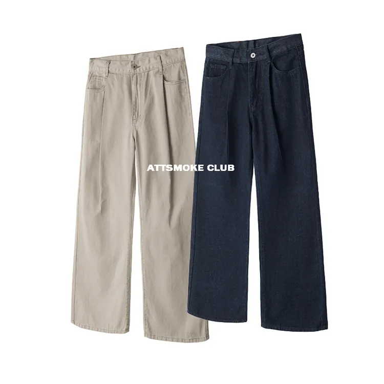 【线上商店】美式Cleanfit巴家水洗做旧2021m直筒褶皱牛仔裤vintage