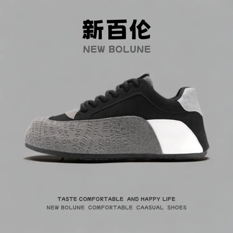 新百伦NEW BOLUNE低帮男鞋拼接复古港风运动休闲鞋包底耐磨潮鞋男