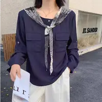 2025秋季新款气质显瘦披肩拼接衬衫时尚洋气女士上衣25008长55