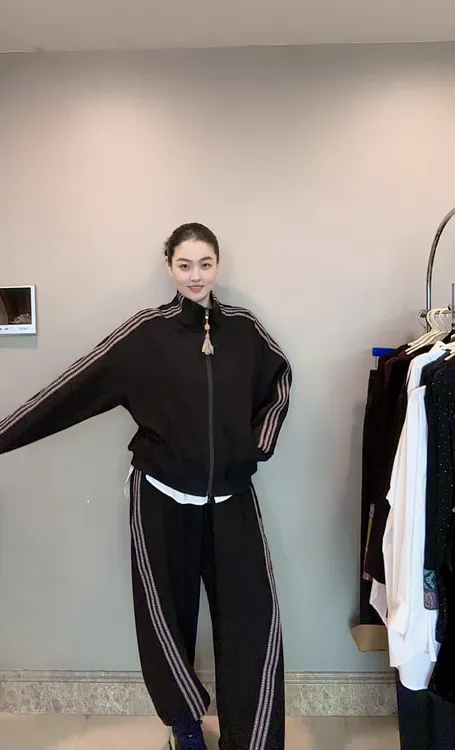 3458｛吉吉如意｝原创设计宽松显瘦新中式元素秋冬款运动套装分开拍