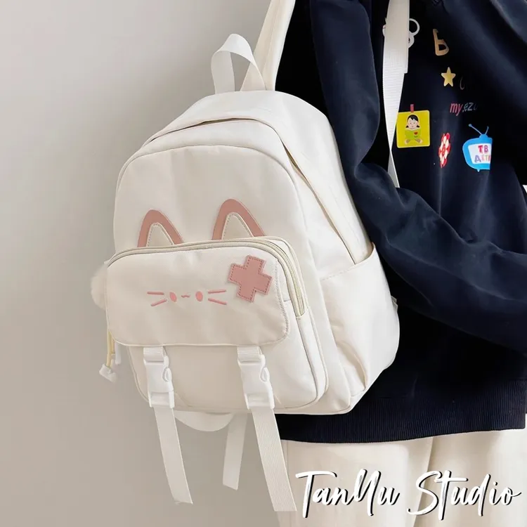 探屿小众潮流新款书包女百搭休闲可爱小背包小学生研学旅行双肩包