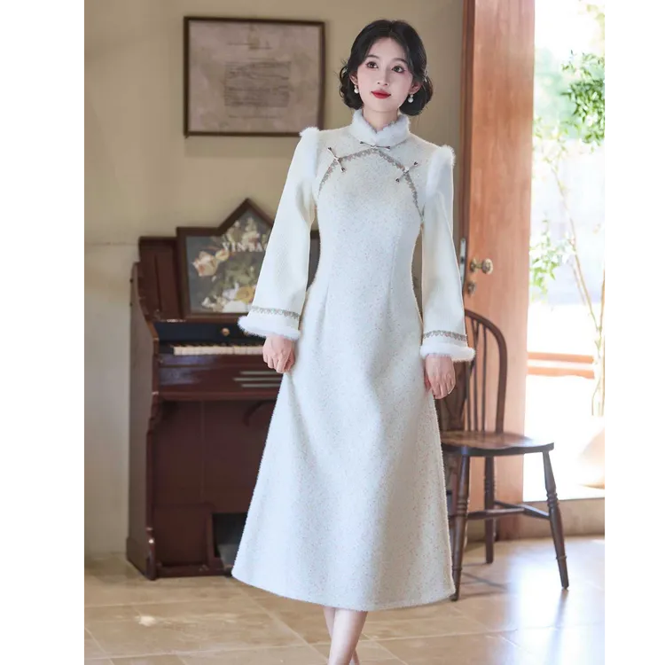 江南春【清欢】冬款文艺气质修身高端日常A版旗袍奢华气质衣长120