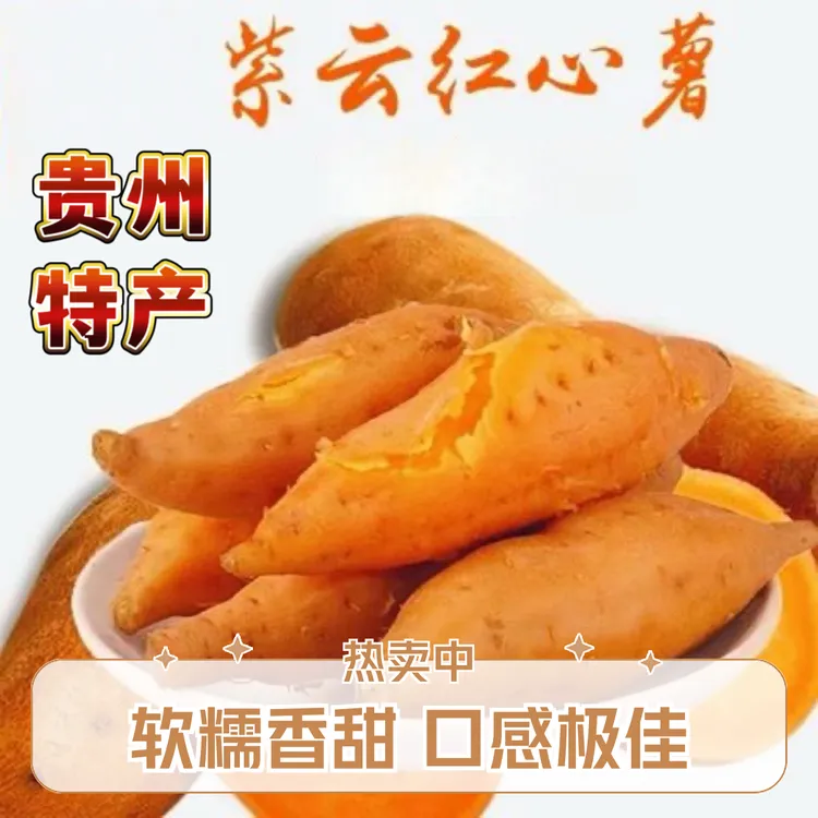 安顺紫云红芯红薯黄皮红芯地瓜番薯软糯香甜无筋无丝