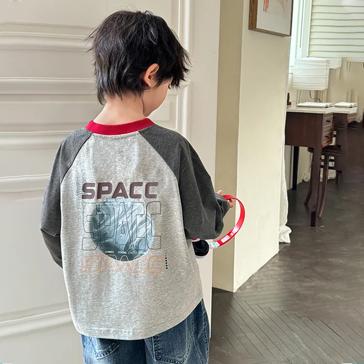 男童长袖t恤纯棉2025秋季新款儿童打底衫春秋男孩洋气韩版上衣潮