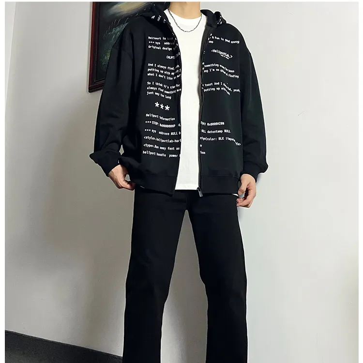 HELIPORT满印代码开衫外套夹克潮牌印花宽松休闲高街上衣