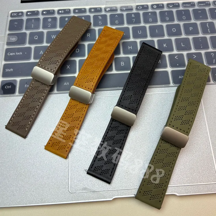 星空适用华为GT6/watch4/pro表带GT2真皮Watch3透气gt3小牛皮gt5