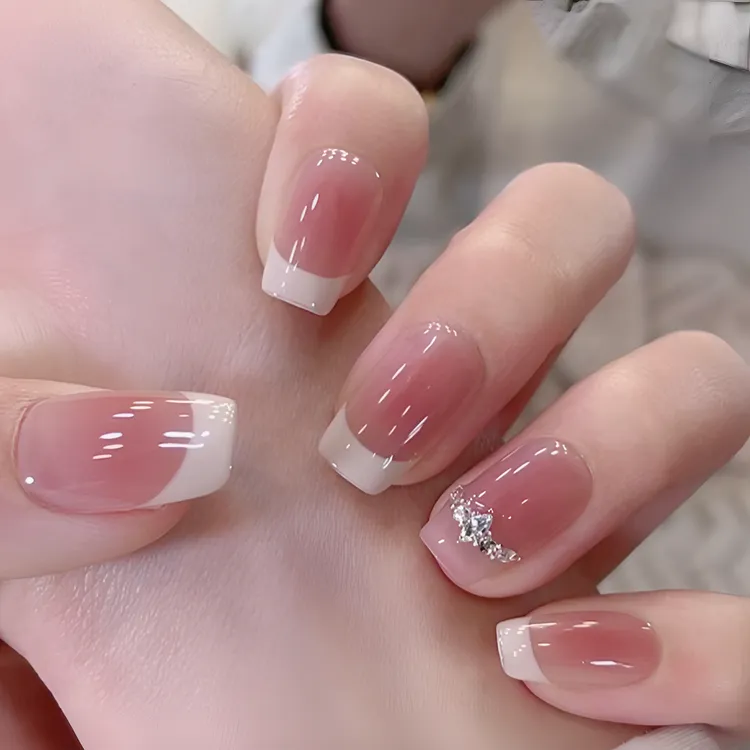 【白法兰西】温柔法式裸色纯欲美甲新款穿戴甲短款气质显白女生指甲