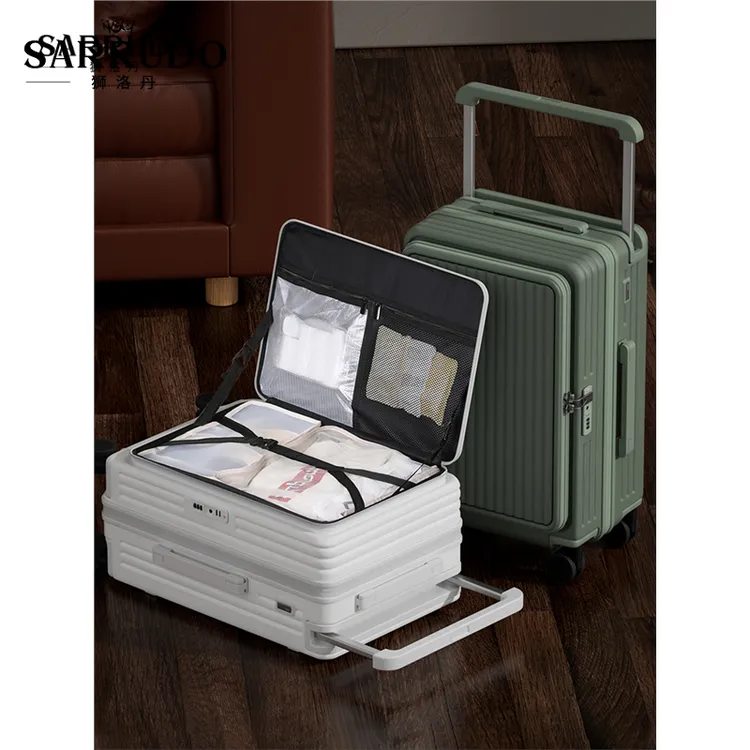 狮洛丹前置开口行李箱拉杆ins拉杆箱超大可扩容旅行箱机长箱