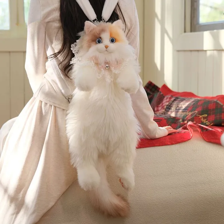 爆款仿真三花布偶猫咪背包双肩包玩偶送女友小朋友安抚生日礼物