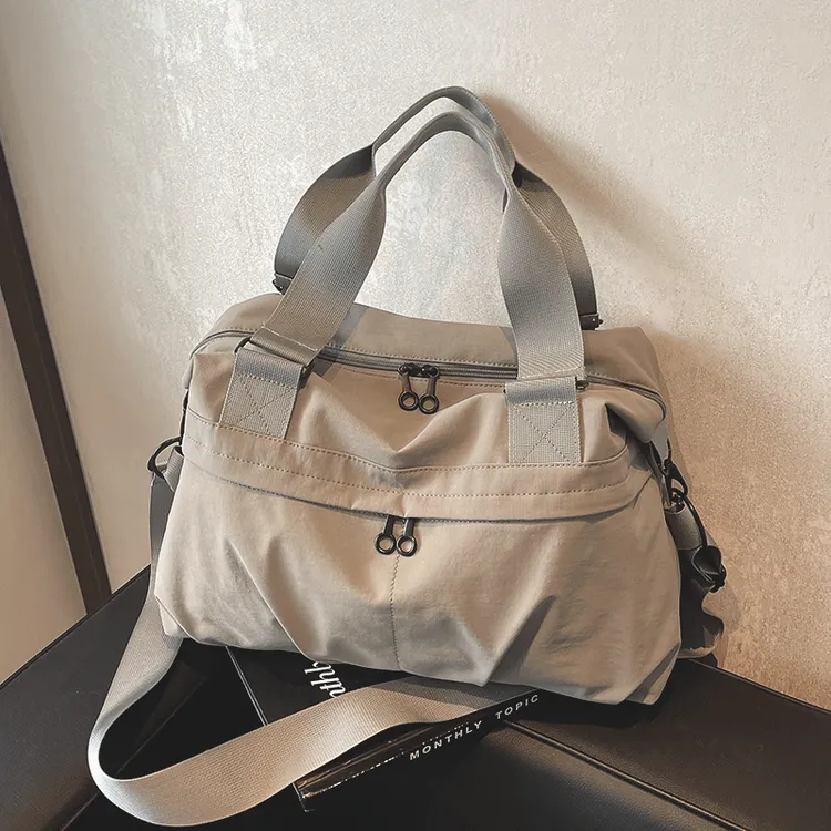 休闲大容量帆布包时尚短途旅行包女轻便行李袋外出旅游瑜伽健身包