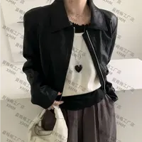 XMM.【极简皮夹克】时尚百搭潮流休闲纯色休闲宽松极简风皮衣-H5801