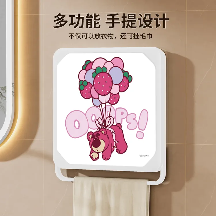 浴室壁画收纳箱卫生间折叠防水置物架厕所墙上柜子放干净衣服神器