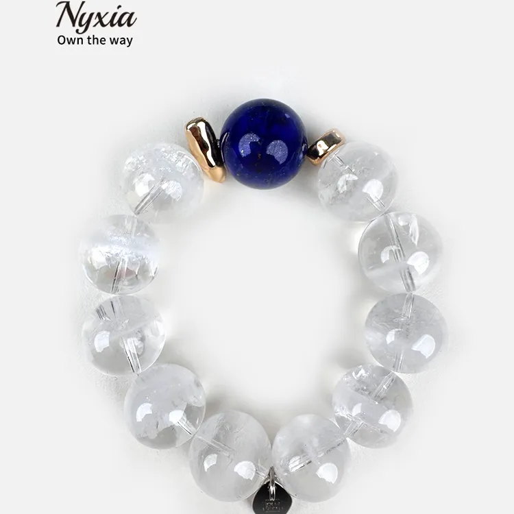 【幽晶灵韵·Spirit Charm】白幽灵水晶&青金石手串