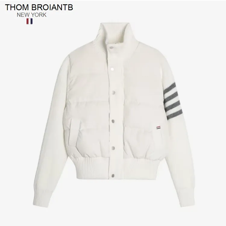 THOM BROIANTB【官方正品】TB立领四条杠拼接针织羽绒服