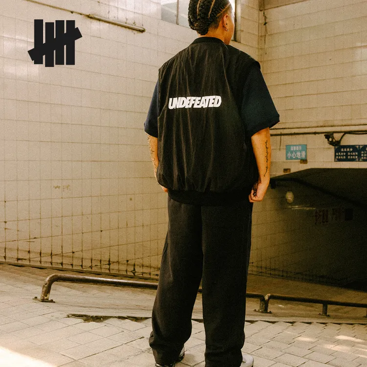 UNDEFEATED五条杠官方秋季新品复古休闲梭织马甲UC53GWV02M