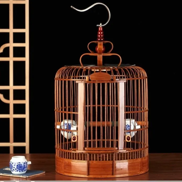 川笼老竹画眉八哥鹩哥竹鸟笼全套30cm/33cm/36cm