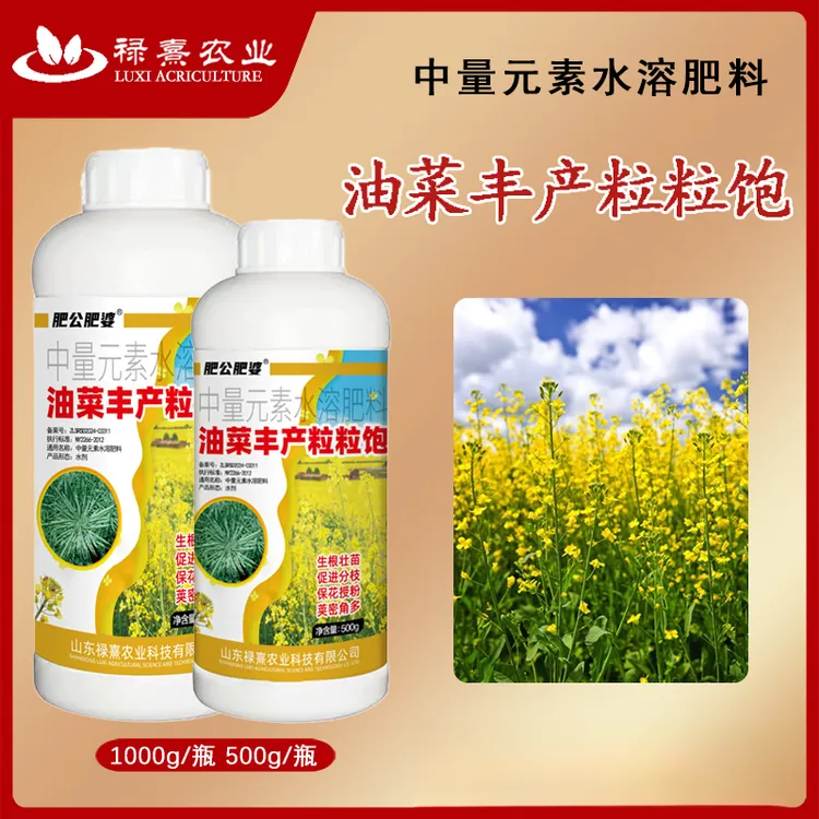 油菜丰产粒粒饱提高出油率促花授粉抗倒伏籽粒饱满叶面肥