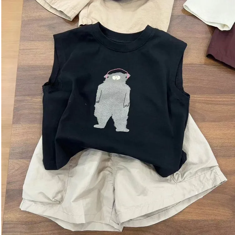 纯棉儿童装韩系套装2025夏季新款中小童男童洋气背心短裤两件套潮