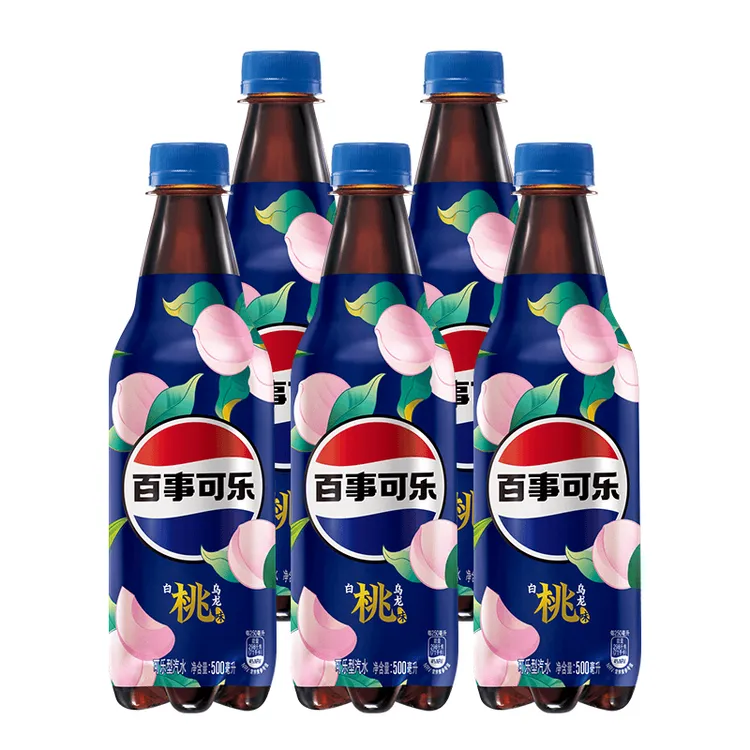 【主播推荐】百事可乐白桃乌龙口味碳酸饮料500ml*3瓶/5瓶伊乐娃