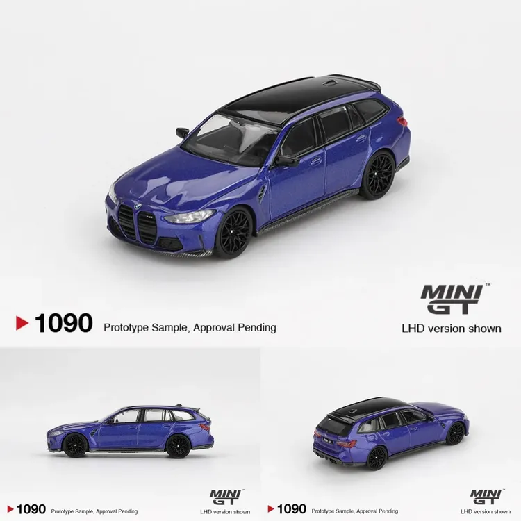 MINIGT1:64宝马BMWM3瓦罐金属蓝合金汽车车模玩具模型1090正版