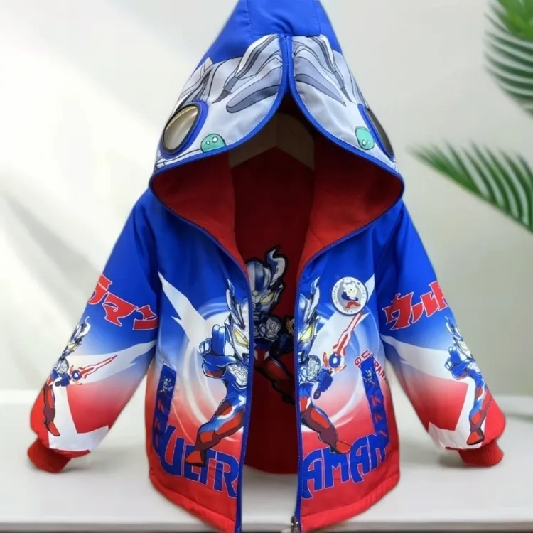 【正反两穿】奥特曼衣服2025新款秋冬加绒加厚双面穿外套冲锋衣