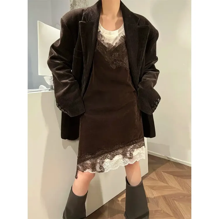 2026韩版高级秋冬穿搭时尚宽松百搭简约显瘦内搭上衣连衣裙套装女