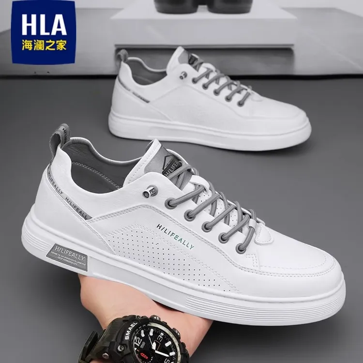 HLA/海澜之家新款休闲板鞋夏季小白鞋男士增高时尚潮流百搭运动鞋