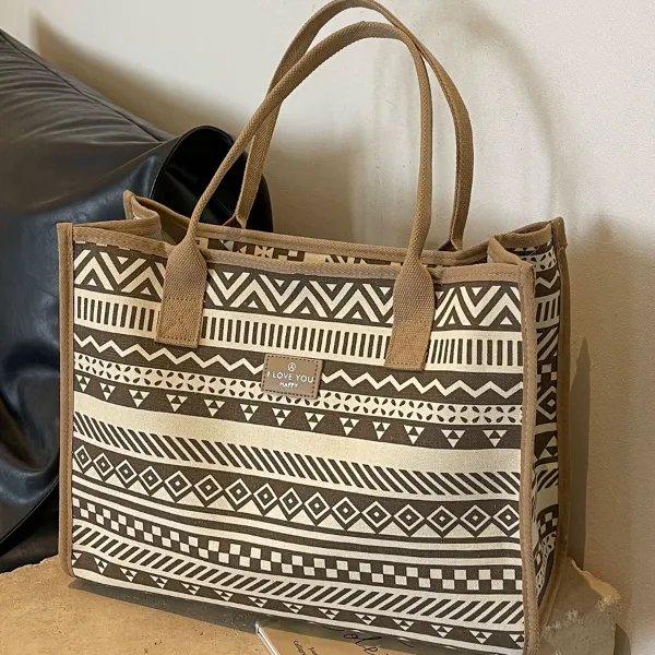 大容量帆布托特包女夏2025新款休闲通勤单肩手提购物袋轻便妈咪包