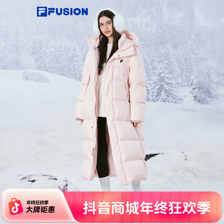 【90鹅绒】斐乐羽绒服2025冬季新款长款连帽保暖加厚男女同款休闲款