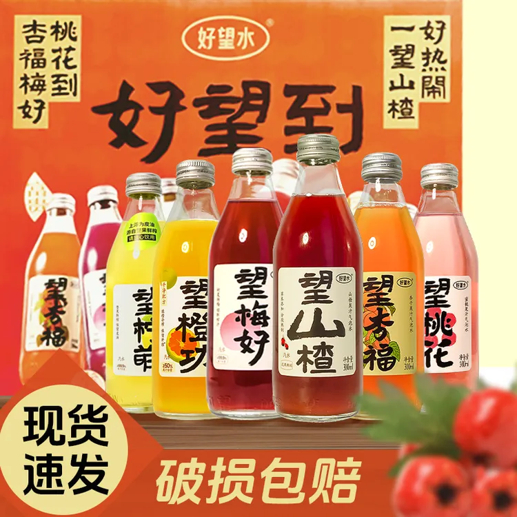 好望水山楂草本美味气泡果汁饮料夏日清爽可口解渴多种口味任你选