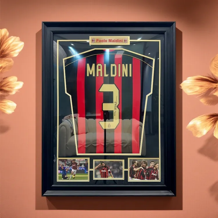 AC米兰卡卡马尔蒂尼签名球衣装裱代签实木裱框球迷周边礼物含球衣